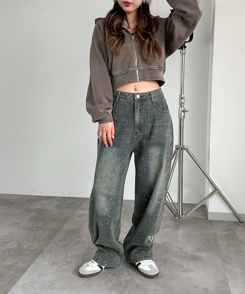 apres jour mignon(アプレジュールミニョン)の「ラインストーンデニム【ZOZOTOWN限定アイテム】(デニムパンツ・レディース・サックスブルー/インディゴブルー・MEDIUM/LARGE)」の20枚目の写真