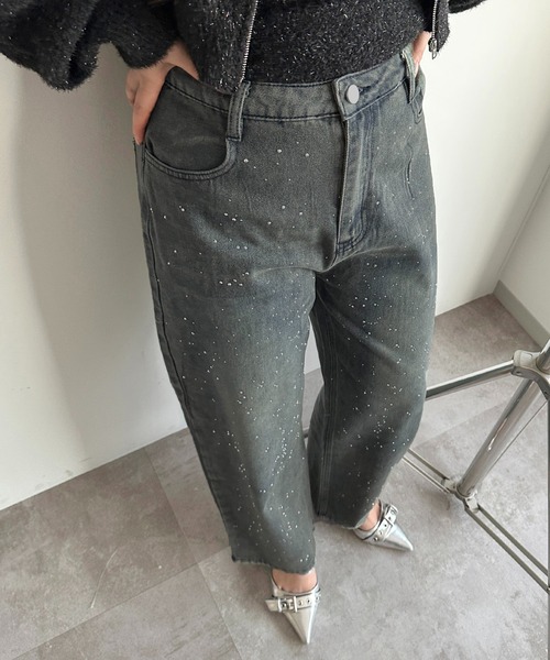 apres jour mignon(アプレジュールミニョン)の「ラインストーンデニム【ZOZOTOWN限定アイテム】(デニムパンツ・レディース・サックスブルー/インディゴブルー・MEDIUM/LARGE)」の15枚目の写真