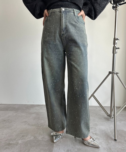 apres jour mignon(アプレジュールミニョン)の「ラインストーンデニム【ZOZOTOWN限定アイテム】(デニムパンツ・レディース・サックスブルー/インディゴブルー・MEDIUM/LARGE)」の7枚目の写真