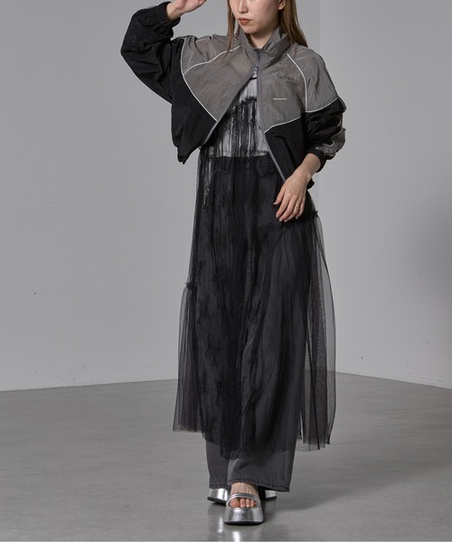 RAY CASSIN（レイカズン）の「パネルレースキャミワンピース（ワンピース・レディース・ホワイト/ブラック/サックスブルー・FREE）」の9枚目の写真