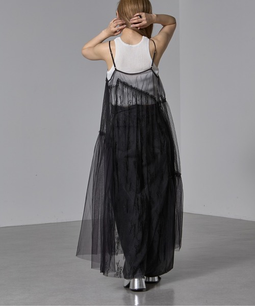 RAY CASSIN（レイカズン）の「パネルレースキャミワンピース（ワンピース・レディース・ホワイト/ブラック/サックスブルー・FREE）」の15枚目の写真