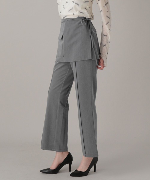 FOREVER 21（フォーエバー トゥエンティーワン）の「【2024SS】ラップスカート付きフレアパンツ（その他パンツ・レディース・グレー/ブラック/ベージュ・SMALL/MEDIUM）」の3枚目の写真