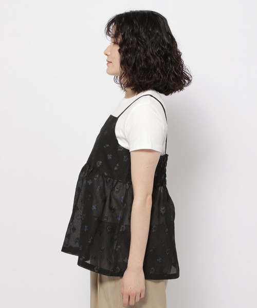 niko and...(ニコアンド)の「ジャガードペプラムキャミソール(キャミソール・レディース・ブラック/アイボリー・FREE)」の10枚目の写真