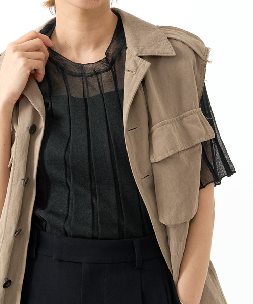 シアーニットTシャツ