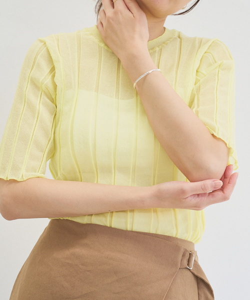IENA(イエナ)の「シアーニットTシャツ(ニット/セーター・レディース・イエロー/ホワイト/ブラック・FREE)」の20枚目の写真