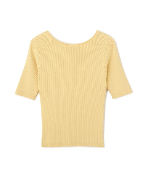 FREE'S MART（フリーズマート）の「◆［洗える］マシンウォッシャブル前後2WAY5分袖リブニット（ニット/セーター・レディース・イエロー/ホワイト/ピンク/ホワイト系その他/ブラック・FREE）」の19枚目の写真