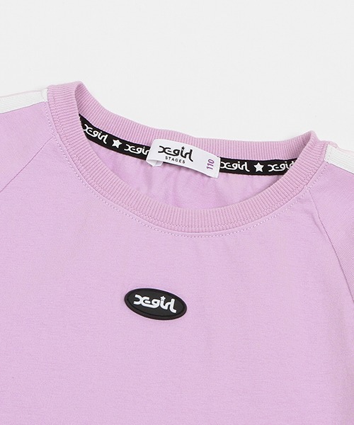 X-girl Stages(エックスガールステージス)の「シアーラインバックロゴSETUP(Tシャツ/カットソー・キッズ・ラベンダー/ブラック・90cm/100cm/110cm/120cm/130cm/140cm)」の15枚目の写真