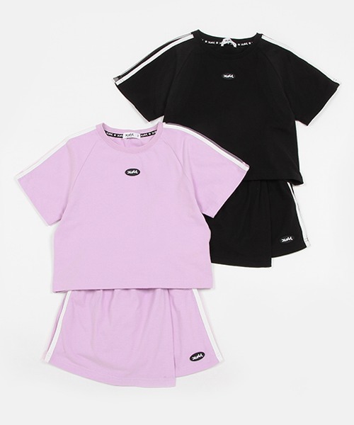 X-girl Stages(エックスガールステージス)の「シアーラインバックロゴSETUP(Tシャツ/カットソー・キッズ・ラベンダー/ブラック・90cm/100cm/110cm/120cm/130cm/140cm)」の13枚目の写真