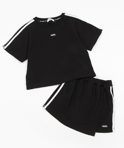 X-girl Stages(エックスガールステージス)の「シアーラインバックロゴSETUP(Tシャツ/カットソー・キッズ・ラベンダー/ブラック・90cm/100cm/110cm/120cm/130cm/140cm)」の12枚目の写真