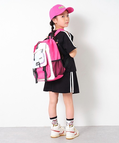 X-girl Stages(エックスガールステージス)の「シアーラインバックロゴSETUP(Tシャツ/カットソー・キッズ・ラベンダー/ブラック・90cm/100cm/110cm/120cm/130cm/140cm)」の7枚目の写真