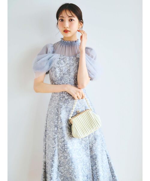 dazzlin（ダズリン）の「シアーベールジャカードワンピース（ドレス