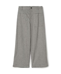 コットンリネンストレッチ クロップドパンツ