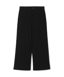 コットンリネンストレッチ クロップドパンツ