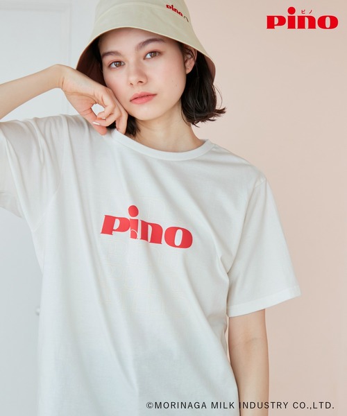 ROPE' PICNIC(ロペピクニック)の「【Pino meets ROPE' PICNIC】PinoロゴひんやりTシャツ(Tシャツ/カットソー・レディース・ホワイト/ダークブラウン/ベージュ・38)」の2枚目の写真