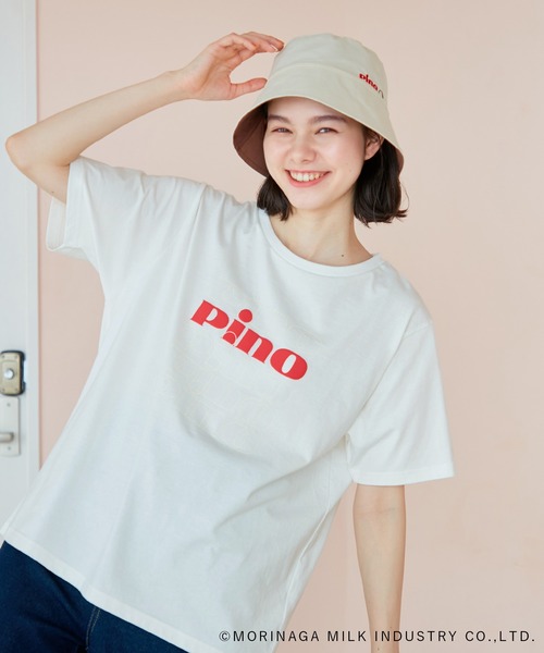 ROPE' PICNIC(ロペピクニック)の「【Pino meets ROPE' PICNIC】PinoロゴひんやりTシャツ(Tシャツ/カットソー・レディース・ホワイト/ダークブラウン/ベージュ・38)」の5枚目の写真