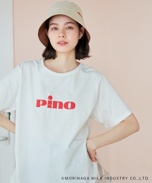 ROPE' PICNIC(ロペピクニック)の「【Pino meets ROPE' PICNIC】PinoロゴひんやりTシャツ(Tシャツ/カットソー・レディース・ホワイト/ダークブラウン/ベージュ・38)」の4枚目の写真