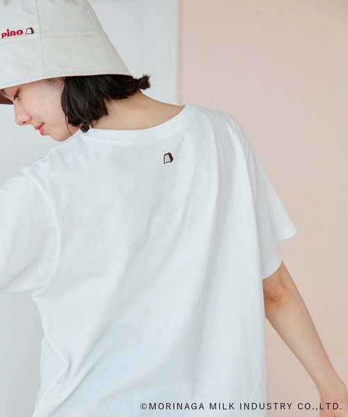 ROPE' PICNIC(ロペピクニック)の「【Pino meets ROPE' PICNIC】PinoロゴひんやりTシャツ(Tシャツ/カットソー・レディース・ホワイト/ダークブラウン/ベージュ・38)」の8枚目の写真