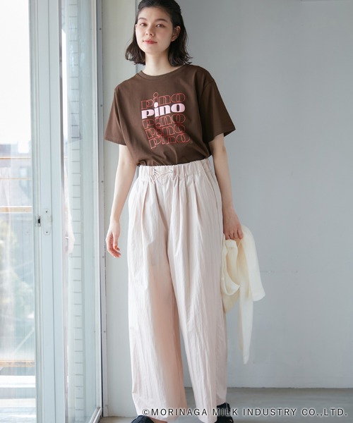 ROPE' PICNIC(ロペピクニック)の「【Pino meets ROPE' PICNIC】PinoロゴひんやりTシャツ(Tシャツ/カットソー・レディース・ホワイト/ダークブラウン/ベージュ・38)」の16枚目の写真