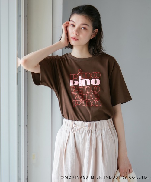 ROPE' PICNIC(ロペピクニック)の「【Pino meets ROPE' PICNIC】PinoロゴひんやりTシャツ(Tシャツ/カットソー・レディース・ホワイト/ダークブラウン/ベージュ・38)」の18枚目の写真