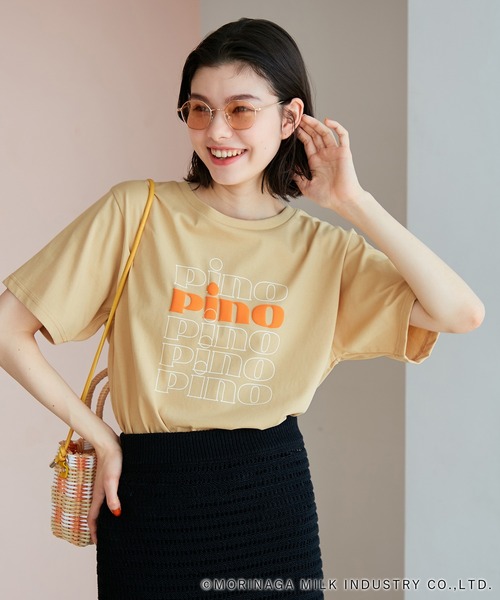 ROPE' PICNIC(ロペピクニック)の「【Pino meets ROPE' PICNIC】PinoロゴひんやりTシャツ(Tシャツ/カットソー・レディース・ホワイト/ダークブラウン/ベージュ・38)」の22枚目の写真