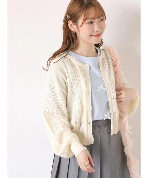 ehka sopo(エヘカソポ)の「リボンTシャツ(Tシャツ/カットソー・レディース・サックスブルー/ブラック/オフホワイト・F)」の5枚目の写真