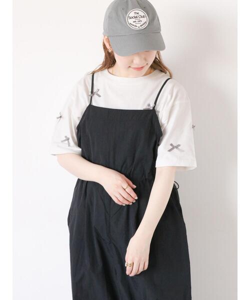 ehka sopo(エヘカソポ)の「リボンTシャツ(Tシャツ/カットソー・レディース・サックスブルー/ブラック/オフホワイト・F)」の22枚目の写真