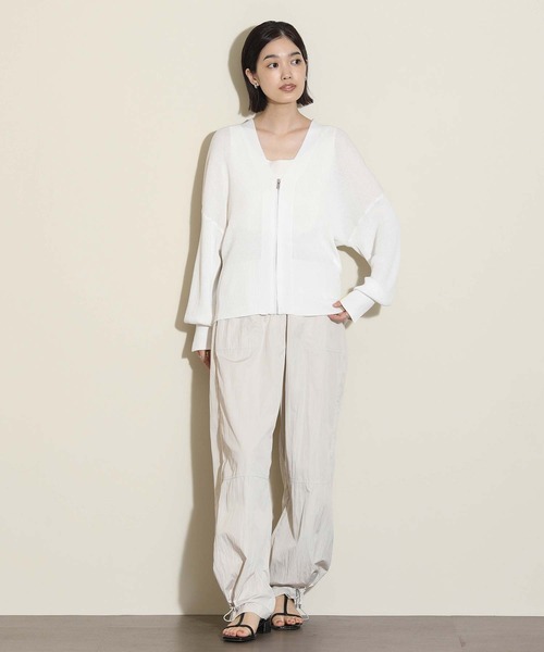 Gready Brilliant（グレディブリリアン）の「シアー配色ジップカーディガン（カーディガン/ボレロ・レディース・ホワイト/ブラック・FREE）」の9枚目の写真