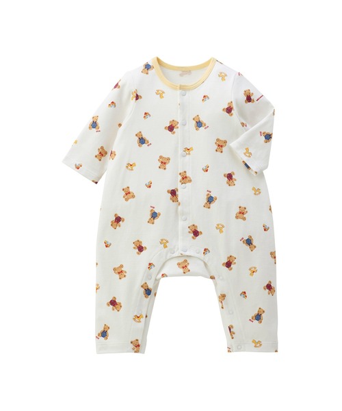 ミキハウスベア総柄カバーオール（ロンパース）｜MIKI HOUSE（ミキハウス）