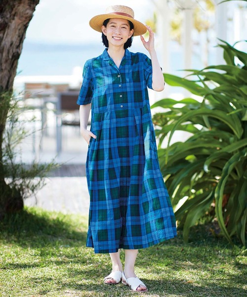 Sunny clouds（サニークラウズ）の「サニークラウズ　ブルーウォッチワンピース〈レディース〉（ワンピース・レディース・ブルー系その他・X-LARGE/LARGE/NM/XX-LARGE/MEDIUM）」の2枚目の写真