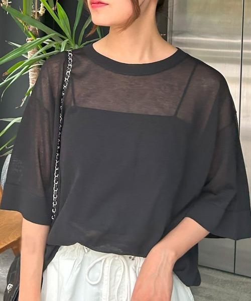 INGNI(イング)の「シアーニット(ニット/セーター・レディース・アイボリー/グレー/ブラック・M)」の3枚目の写真