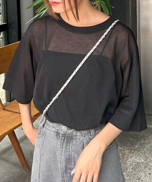 INGNI(イング)の「シアーニット(ニット/セーター・レディース・アイボリー/グレー/ブラック・M)」の18枚目の写真