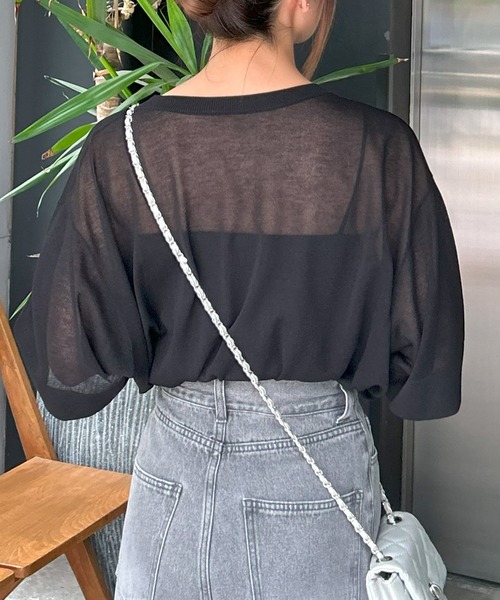 INGNI(イング)の「シアーニット(ニット/セーター・レディース・アイボリー/グレー/ブラック・M)」の21枚目の写真