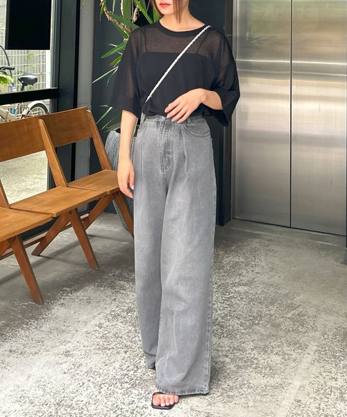 INGNI(イング)の「シアーニット(ニット/セーター・レディース・アイボリー/グレー/ブラック・M)」の22枚目の写真