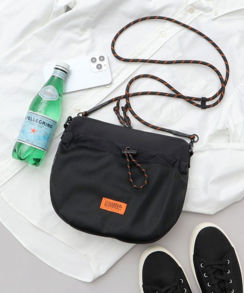 UNIVERSAL OVERALL（ユニバーサルオーバーオール）の「撥水加工 ナイロン フロントメッシュポケット ザイルコード ショルダーバッグ（ショルダーバッグ・メンズ・ブラック/ライトグレー/モカ・FREE）」の4枚目の写真