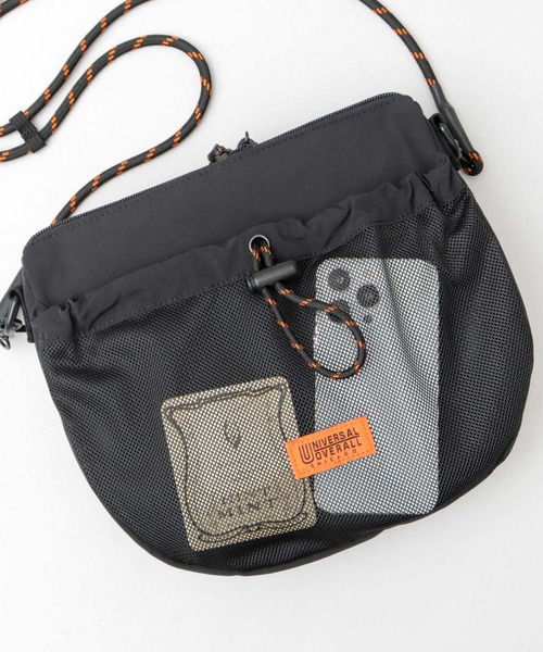 UNIVERSAL OVERALL（ユニバーサルオーバーオール）の「撥水加工 ナイロン フロントメッシュポケット ザイルコード ショルダーバッグ（ショルダーバッグ・メンズ・ブラック/ライトグレー/モカ・FREE）」の10枚目の写真