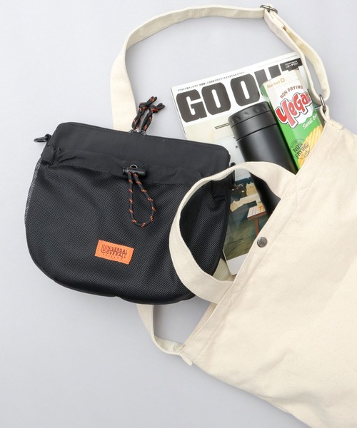 UNIVERSAL OVERALL（ユニバーサルオーバーオール）の「撥水加工 ナイロン フロントメッシュポケット ザイルコード ショルダーバッグ（ショルダーバッグ・メンズ・ブラック/ライトグレー/モカ・FREE）」の13枚目の写真