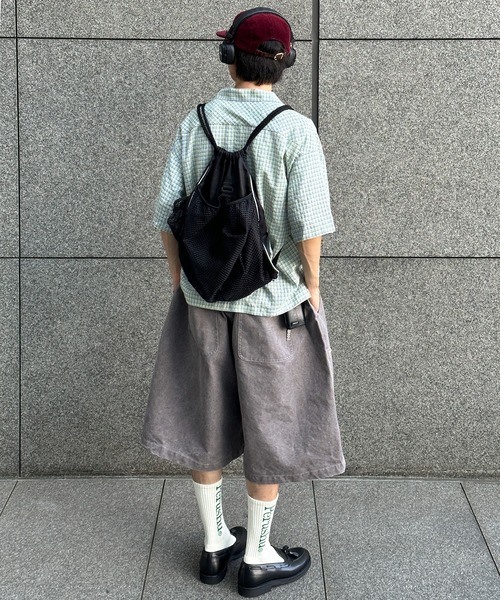 Perushu(ペルーシュ)の「シアサッカーチェック開襟シャツ(シャツ/ブラウス・メンズ・ライトブルー/ネイビー/オフホワイト・MEDIUM/LARGE)」の9枚目の写真