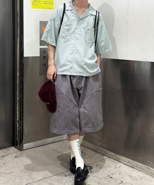 Perushu(ペルーシュ)の「シアサッカーチェック開襟シャツ(シャツ/ブラウス・メンズ・ライトブルー/ネイビー/オフホワイト・MEDIUM/LARGE)」の11枚目の写真