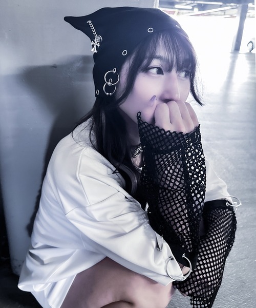 H.NAOTO／H.ANARCHY 猫耳ニット帽&チェーン付きアームカバー H.NAOTO／H.ANARCHY 猫耳ニット帽&チェーン付きアームカバー
