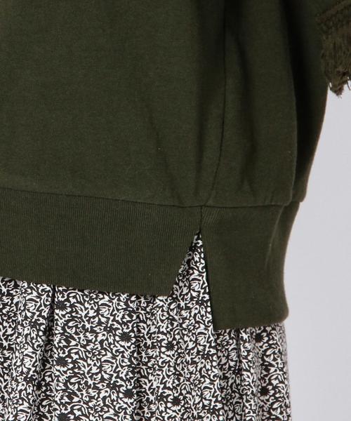 coen（コーエン）の「【Market】フリンジ7分袖カットソー（Tシャツ/カットソー・レディース・オフホワイト/オリーブ・MEDIUM/LARGE）」の15枚目の写真