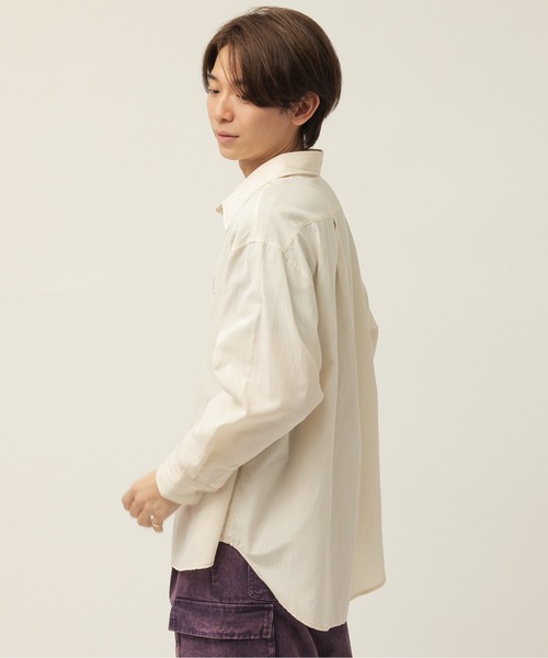 DOUBLE NAME（ダブルネーム）の「ミニ恐竜ワッペンオックスシャツ/ユニセックス（シャツ/ブラウス・レディース・ブラック/オフホワイト/ネイビー/パープル・FREE）」の22枚目の写真