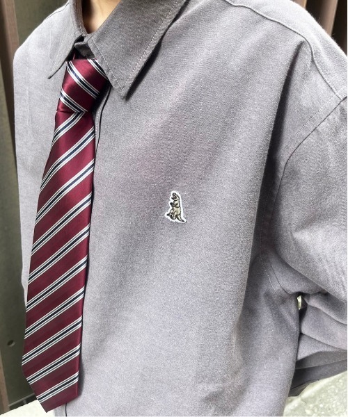 DOUBLE NAME（ダブルネーム）の「ミニ恐竜ワッペンオックスシャツ/ユニセックス（シャツ/ブラウス・レディース・ブラック/オフホワイト/ネイビー/パープル・FREE）」の15枚目の写真