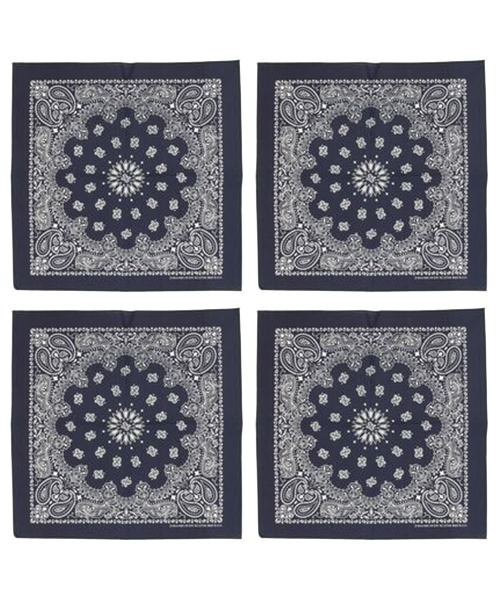 HAV-A-HANK(ハバハンク )の「HAV-A-HANK ハバハンク ペイズリー バンダナ 4枚セット(バンダナ/スカーフ・メンズ・その他1/ブラック/ホワイト/ネイビー/レッド/その他2/ブラック×レッド/その他3・FREE)」の1枚目の写真