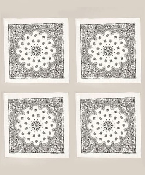 HAV-A-HANK(ハバハンク )の「HAV-A-HANK ハバハンク ペイズリー バンダナ 4枚セット(バンダナ/スカーフ・メンズ・その他1/ブラック/ホワイト/ネイビー/レッド/その他2/ブラック×レッド/その他3・FREE)」の2枚目の写真