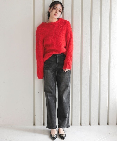 DONOBAN（ドノバン）の「あったか裏起毛ストレートデニム（デニムパンツ・レディース・ブラック・S-Short/S-Long/M-Short/M-Long/L-Short/L-Long）」の18枚目の写真