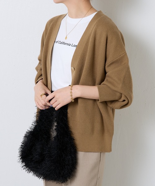 COLLAGE GALLARDAGALANTE（コラージュガリャルダガランテ）の「メタル釦カーディガン（カーディガン/ボレロ・レディース・ベージュ/ネイビー/オレンジ・FREE）」の6枚目の写真