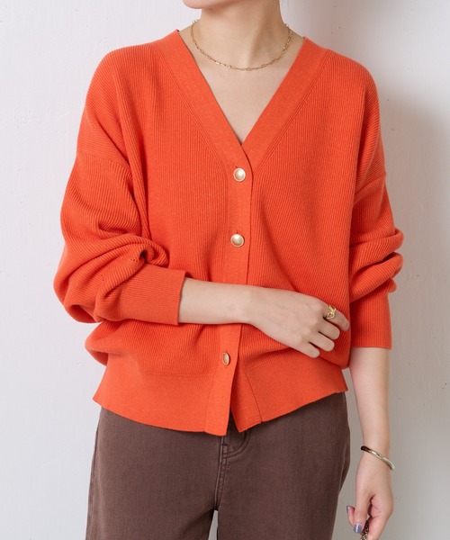 COLLAGE GALLARDAGALANTE（コラージュガリャルダガランテ）の「メタル釦カーディガン（カーディガン/ボレロ・レディース・ベージュ/ネイビー/オレンジ・FREE）」の13枚目の写真