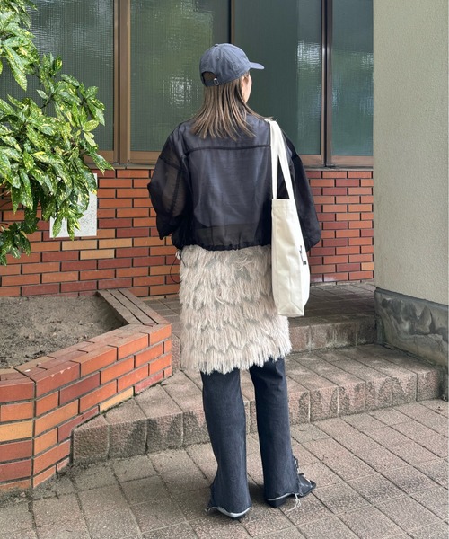 y/m by misato（イムバイミサト）の「フリンジラップスカート（スカート・レディース・アイボリー/ブラック・FREE）」の10枚目の写真