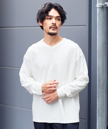 jiggys shop | ルーズフィットVネック長袖ロンTカットソー(Tシャツ/カットソー)