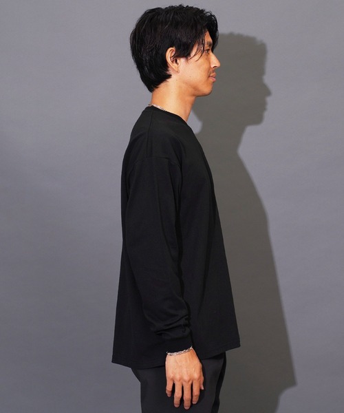 jiggys shop(ジギーズショップ)の「ルーズフィットVネック長袖ロンTカットソー(Tシャツ/カットソー・メンズ・ブラウン系その他/ブラック/パープル系その他/ホワイト/ブルー系その他/マスタード・X-LARGE/MEDIUM/LARGE)」の19枚目の写真